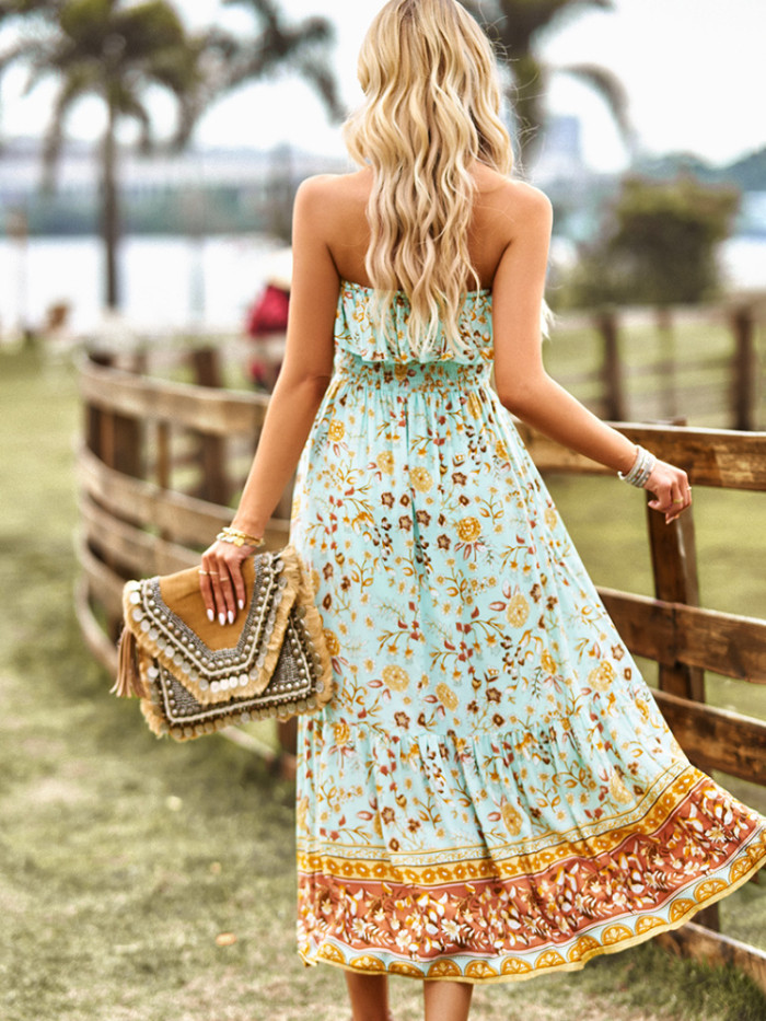 Women Casual Elegant Floral Print Fashion Vacation Dress