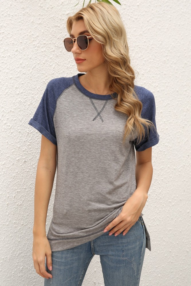 Spring and Summer New Women's Round Neck Short-sleeved T-shirt Casual Loose T-shirt Top Women