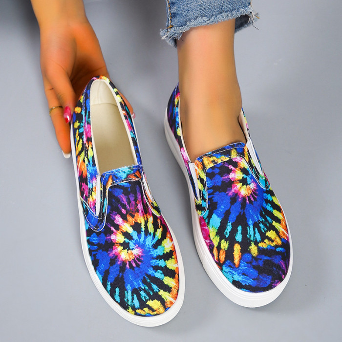 Fashion Colorblock Print Casual Plus Size Flat & Loafers