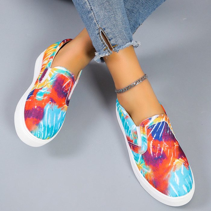 Fashion Colorblock Print Casual Plus Size Flat & Loafers