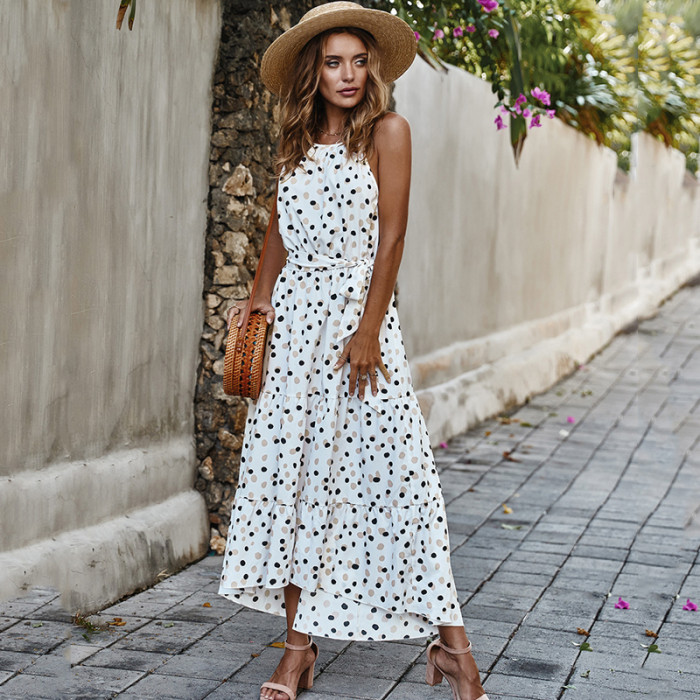 Women Polka-Dot Print Casual Maxi Dress