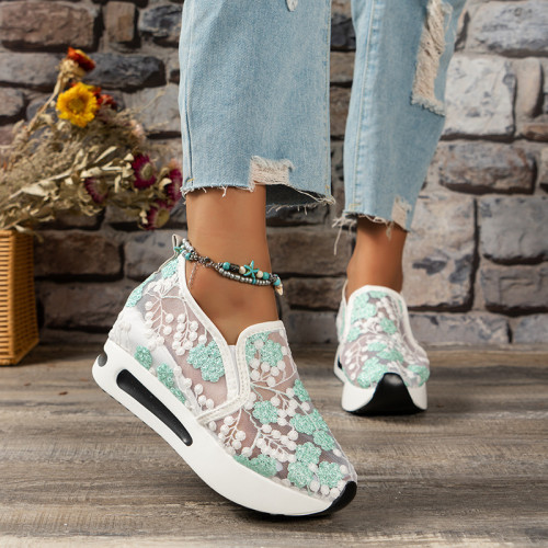 Women's New Lace Mesh Casual Heightened Sneakers