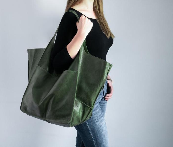 Retro New Simple Soft Leather Large Capacity Tote Bag