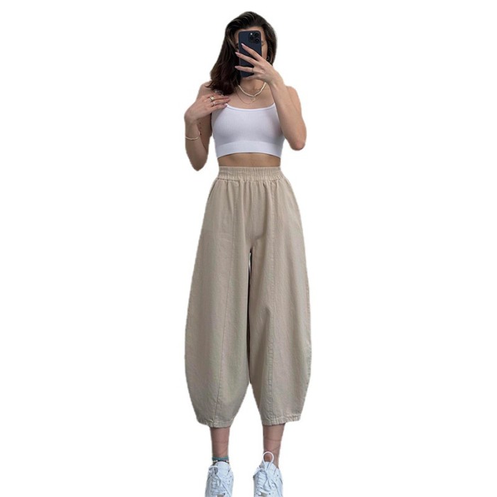Women's New Camisole + Cropped Casual Harlan Pants Fashion Two-piece set