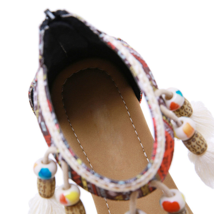 Women Sandals Bohemian Ethnic Style Flat Shoes Comfortable Sandals