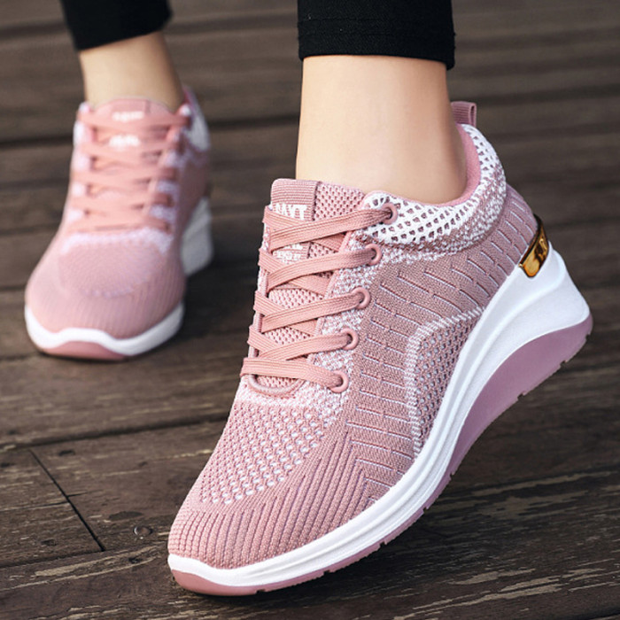 Fashion Women Breathable Running Shoes Thick Sole Sneakers