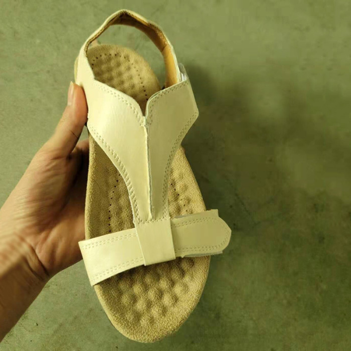Fashion Retro Women Open Toes Soft Beach Sandals