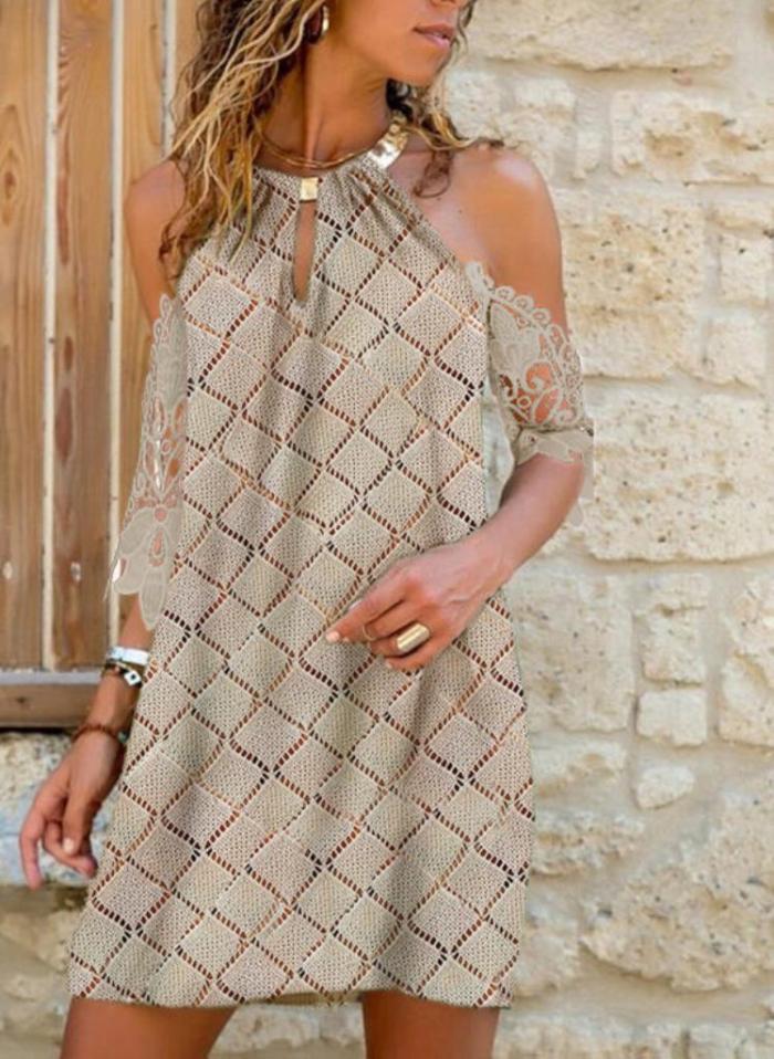Streetwear Casual Print Sleeveless Mini Dress