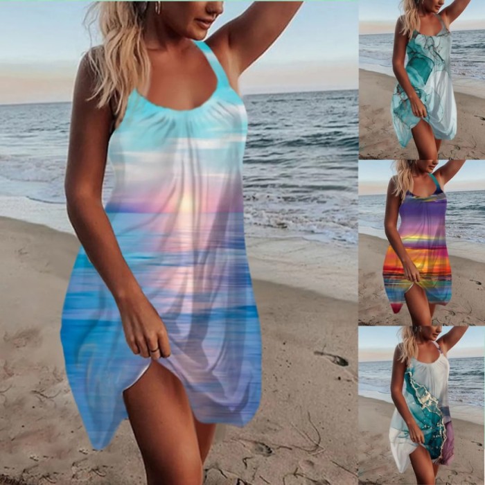 Women Fashion Bohemian Beach Mini Dress