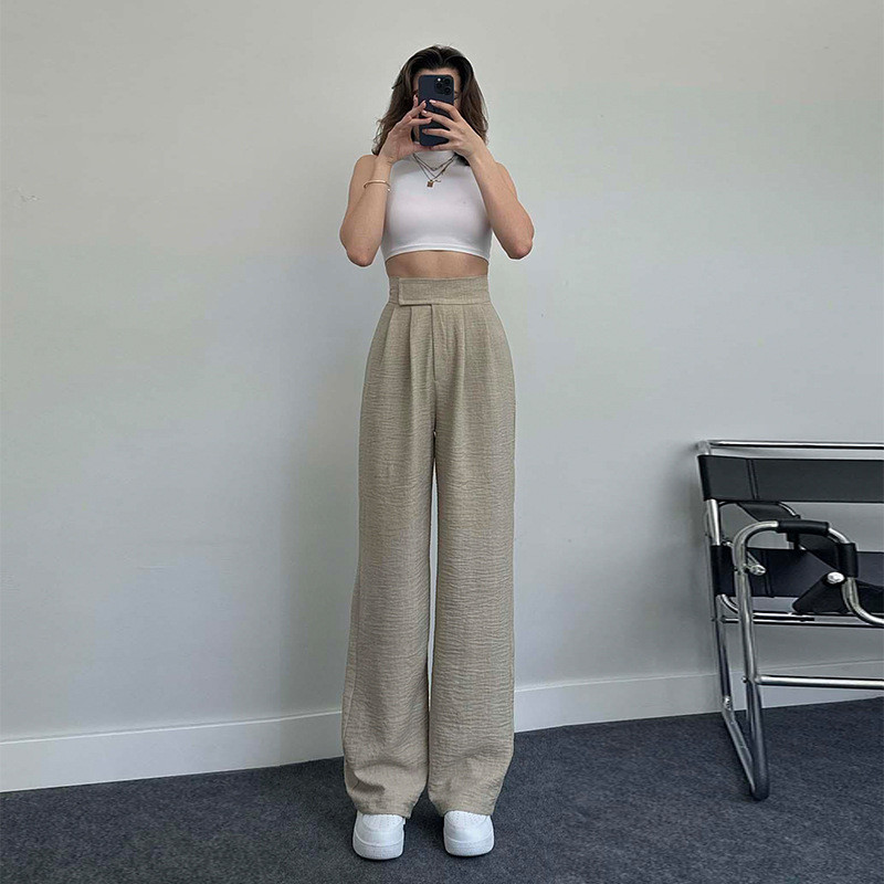 Women's New High-waisted Loose Casual Wide-leg Pants