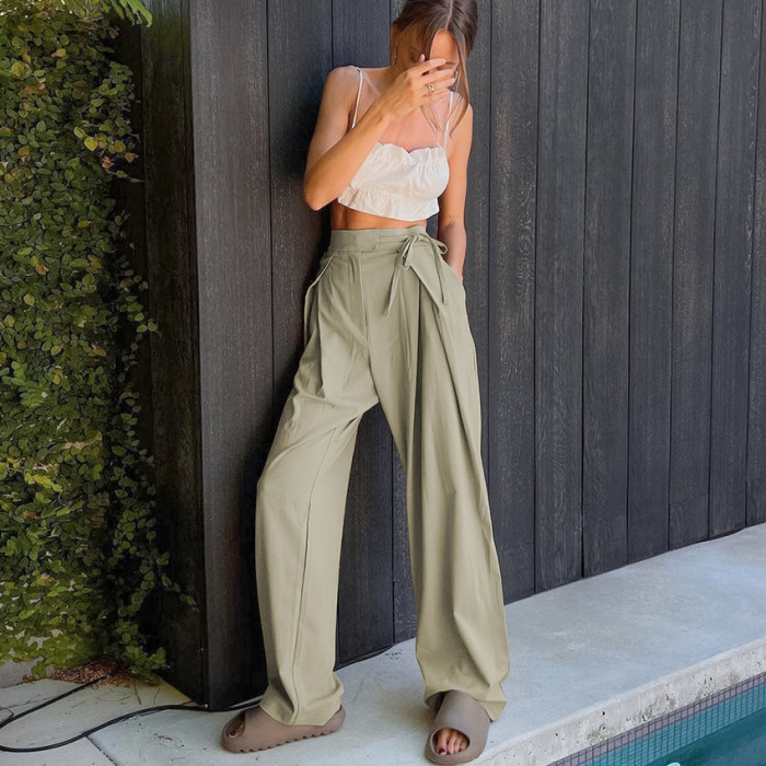 New Loose High-waisted Casual Chic Draped Wide-leg Pants