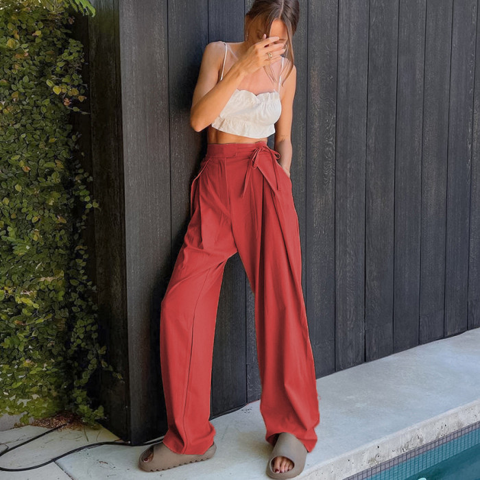 New Loose High-waisted Casual Chic Draped Wide-leg Pants