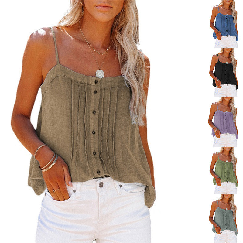 Women's Top New Square Neck Sexy Loose Suspenders Camis