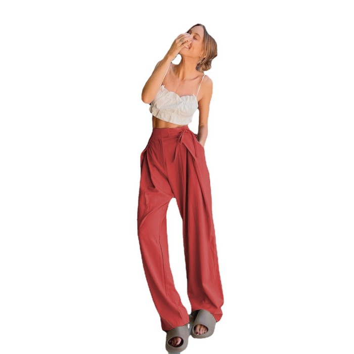 New Loose High-waisted Casual Chic Draped Wide-leg Pants