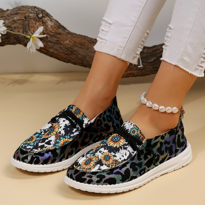 New Flat Print Comfortable Stylish Casual Canvas Shoes