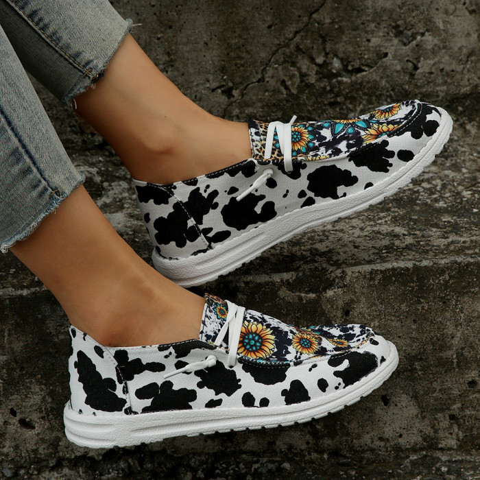 New Flat Print Comfortable Stylish Casual Canvas Shoes