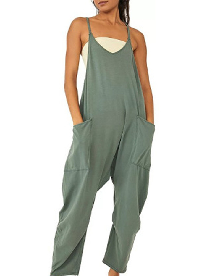 Women's Casual Fashion Sleeveless Slip Jumpsuit