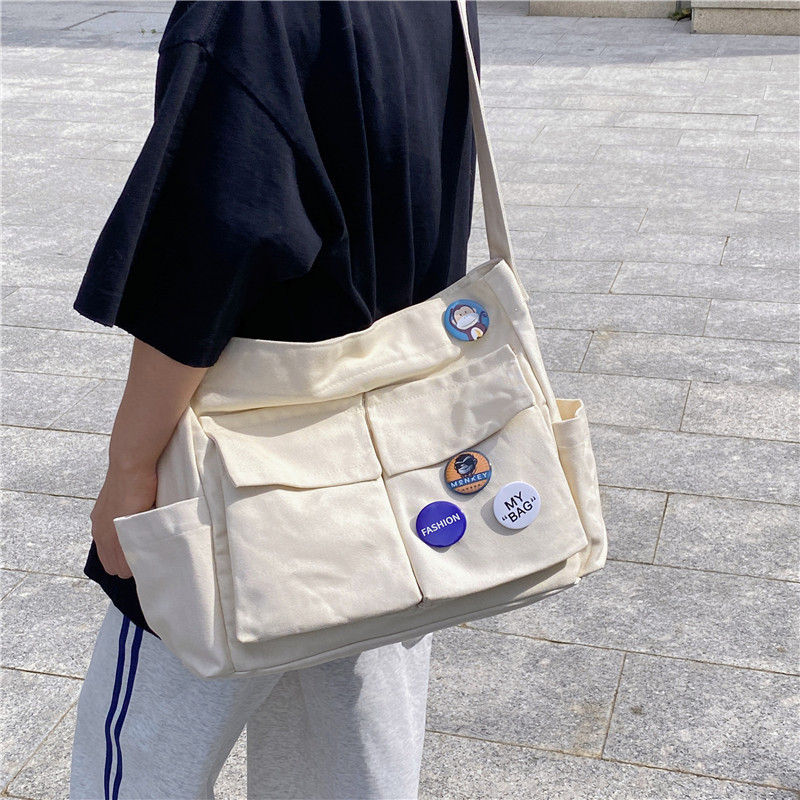 Versatile And Large-capacity Canvas Shoulder Bag