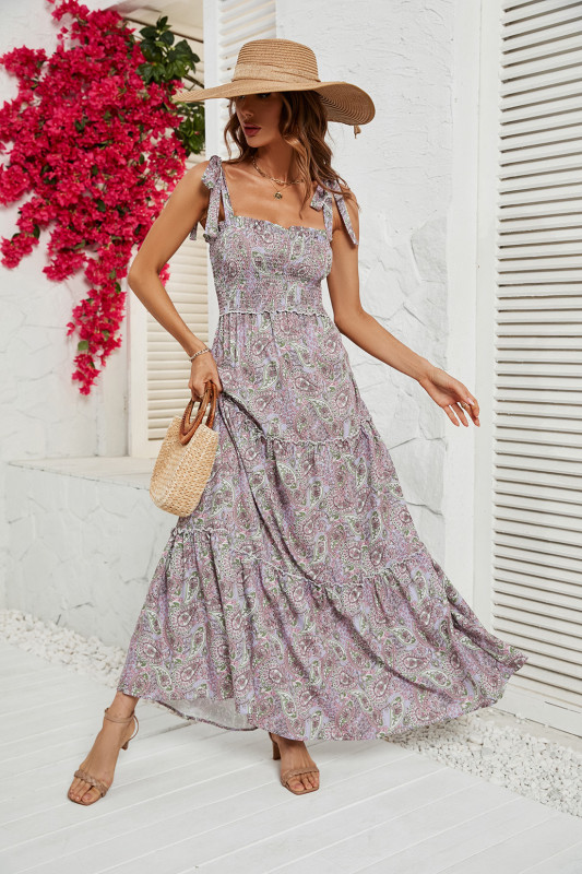 New Women's Casual Sleeveless Print Fashion Maxi Dress