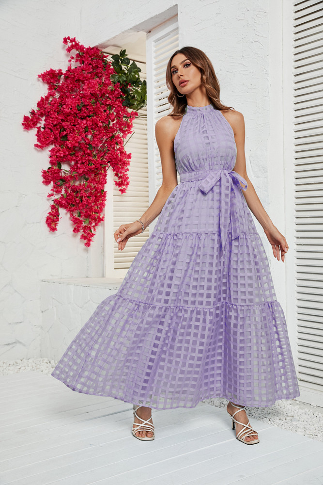 Women's New Halterneck Ruffled Maxi Dress