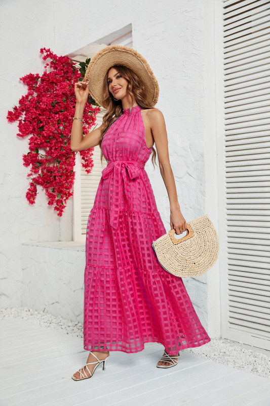 Women's New Halterneck Ruffled Maxi Dress