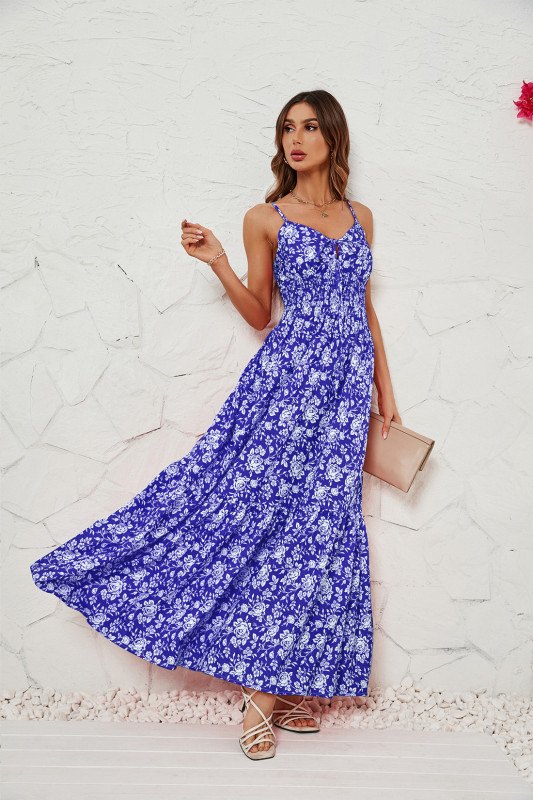 Women's New Print Sexy Slip Maxi Dress