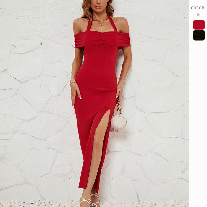 Women's Sexy Backless Split Maxi Dress