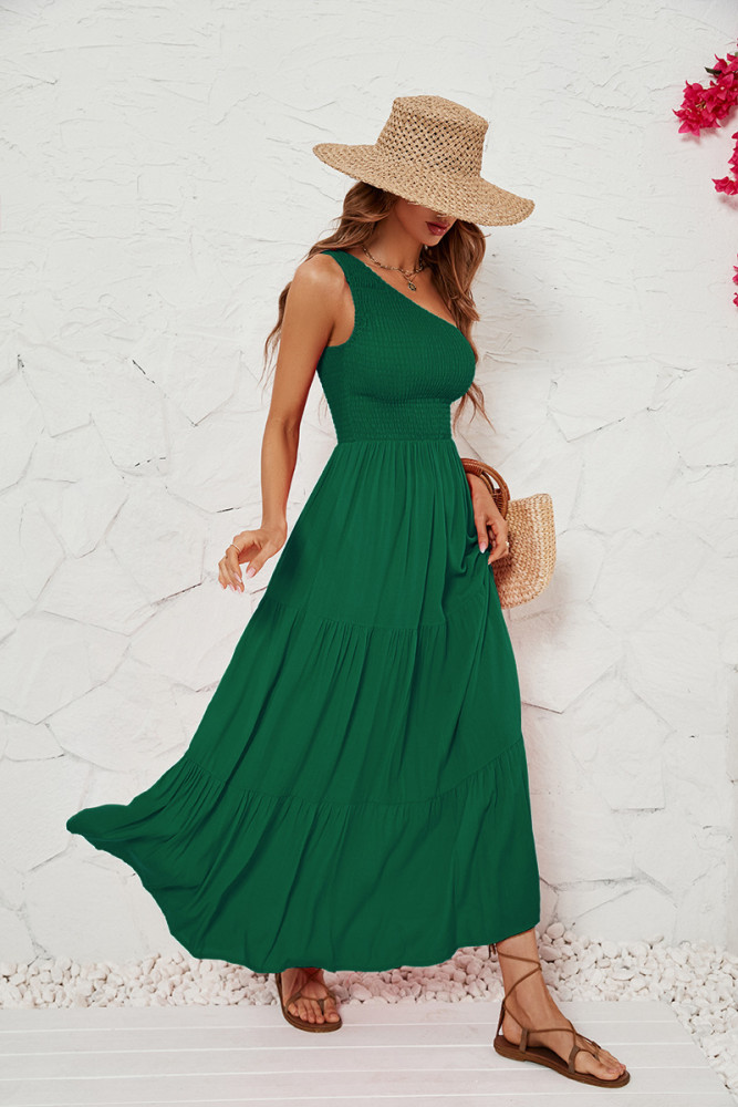 Women's New Fashion Slim Fit Solid Color Maxi Dress