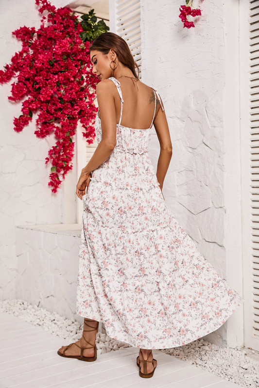 Women's New Printed Floral Slip Maxi Dress