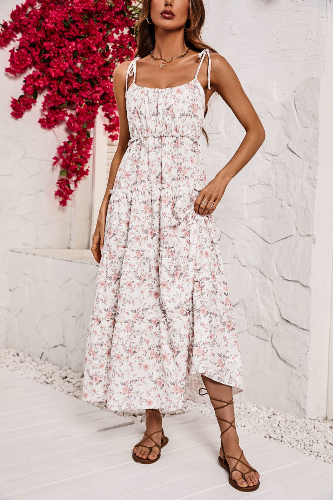 Women's New Printed Floral Slip Maxi Dress