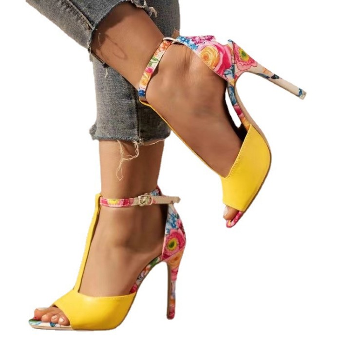 Women's Fashion Flowers Stiletto Heels