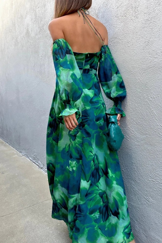 New Women's Fashion Casual Print Maxi Dress