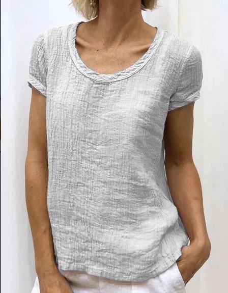 Women O-neck Short Sleeve Loose Casual Fashion Cotton Large Size T-Shirts