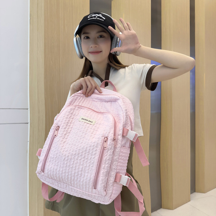 Stylish Casual Bubble Grid Student Schoolbag Sweet Backpack