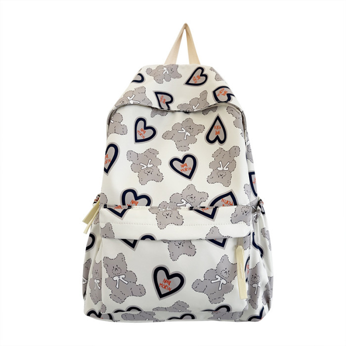 New Love Doodle Large Capacity Backpack Stylish Cute Student Backpack