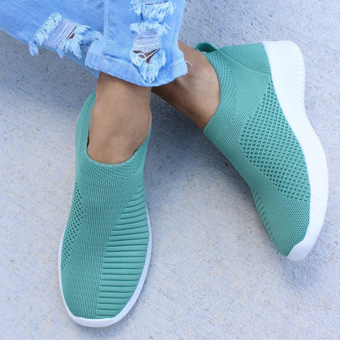 Women's Casual Lightweight Solid Color Mesh Sneakers