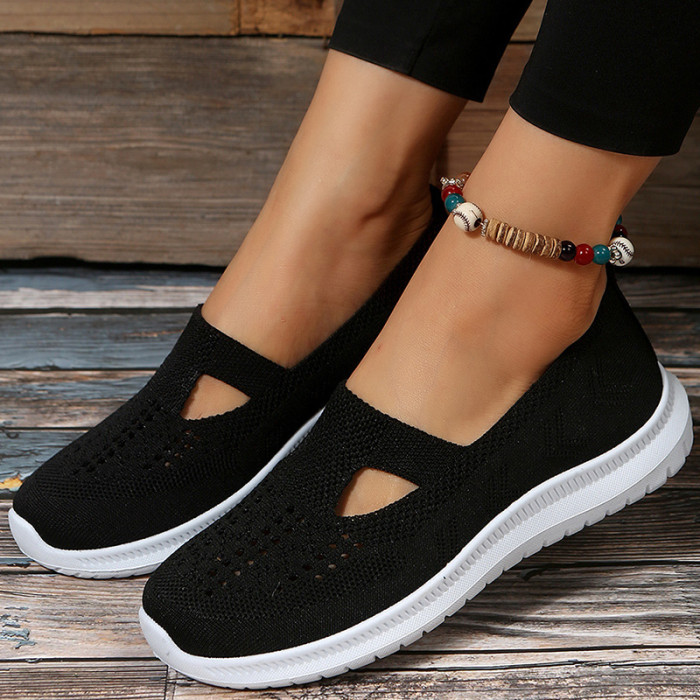 Women Fashion Casual Knitted Openwork Flats