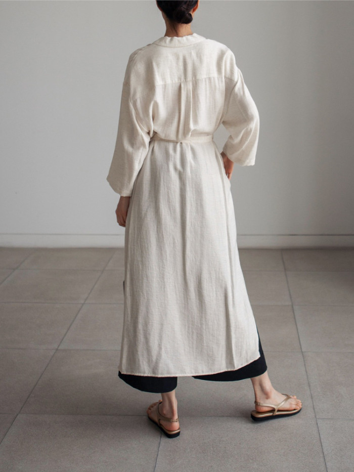 Women Fashion Long Sleeve Vintage Oversize Casual Streetwear Midi Dress