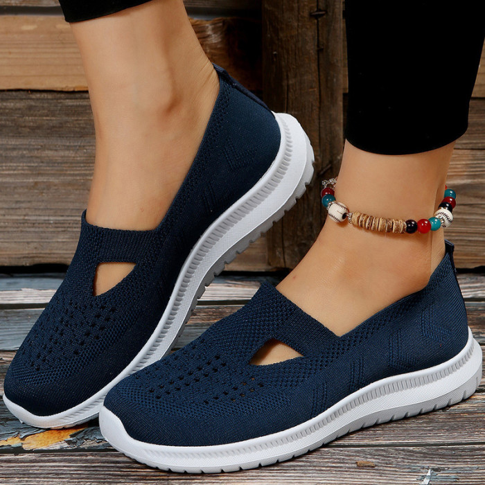 Women Fashion Casual Knitted Openwork Flats