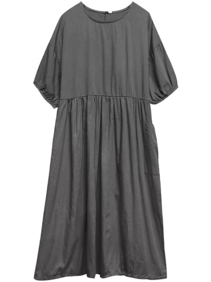 Women Casual Loose Large Pleated Comfortable Casual Elegant Oversize Maxi Dress