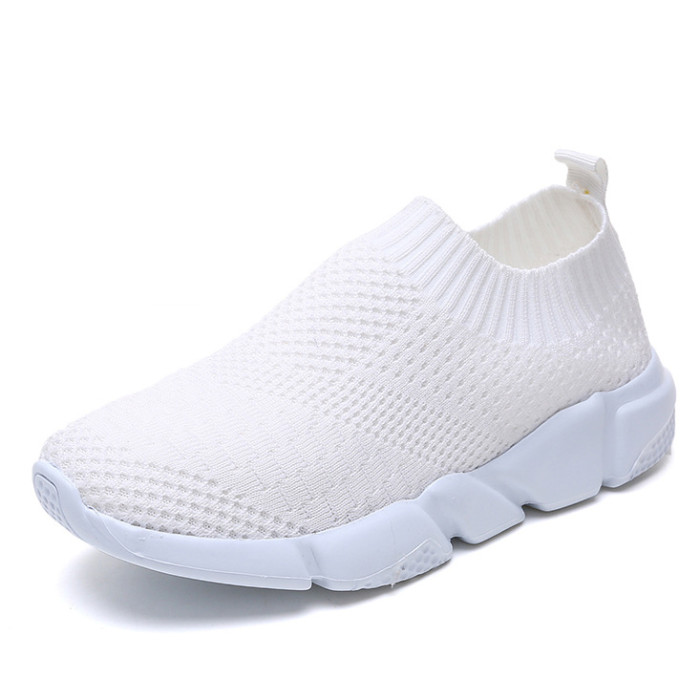 Women's Plus-size Casual Solid Color Knitted Sneakers