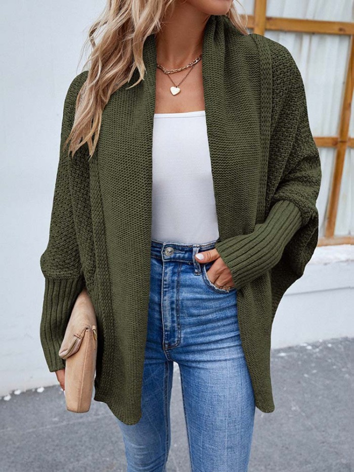 2023 Autumn Winter Long Knitted Cardigan Ladies Knit Loose Warm Cardigan For Women
