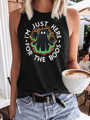 Women's Here for the Boos Round Neck Casual Vest