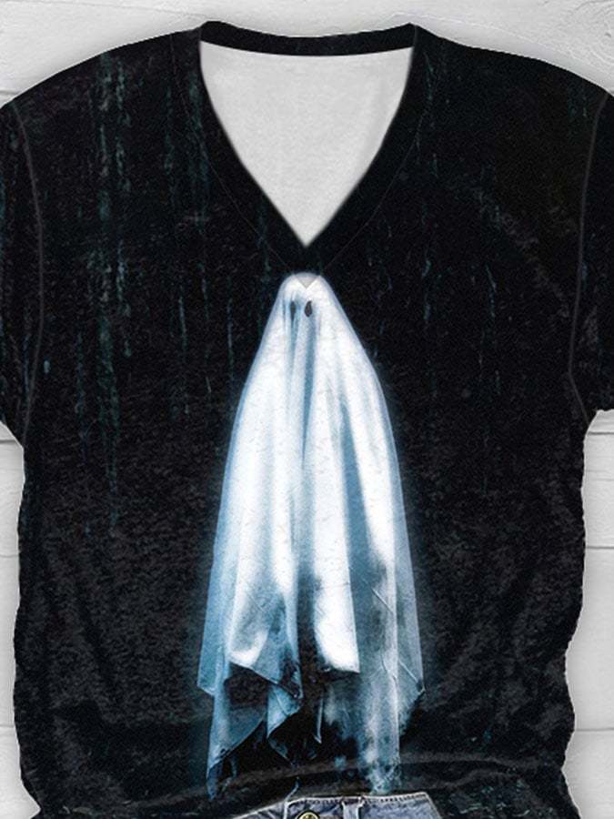Halloween Ladies Print Short Sleeve T-Shirt