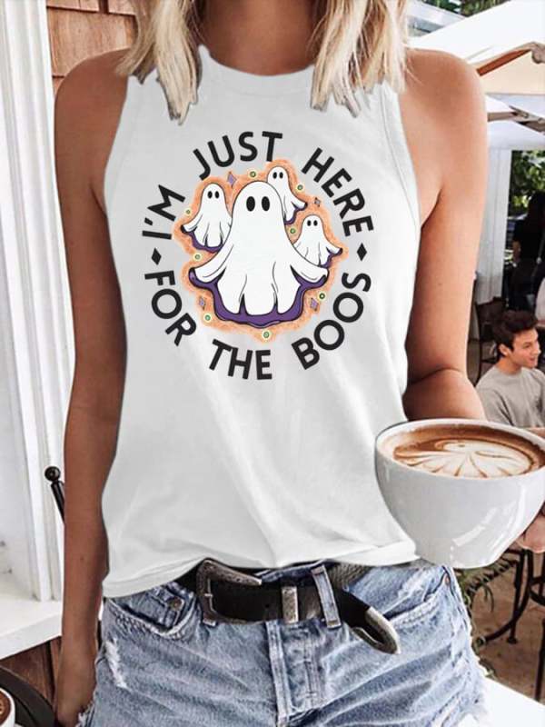 Women's Here for the Boos Round Neck Casual Vest