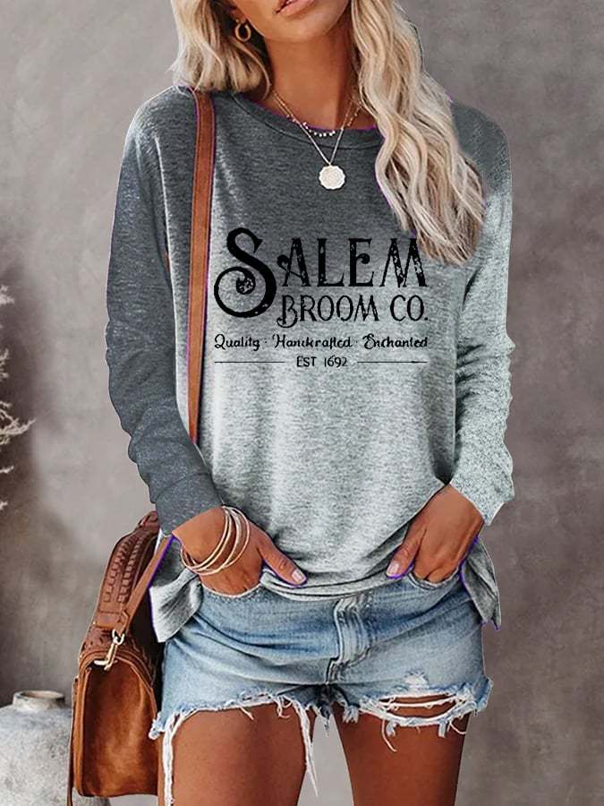 Gradient Print Long-Sleeve Top