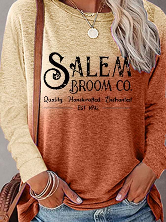 Gradient Print Long-Sleeve Top