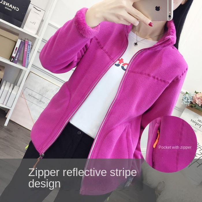 Fleece Jacket Women Men Thickened Double-sided Fleece Polar Fleece Jacket