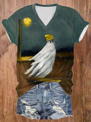 Women'S Ghost Art Print Short Sleeve T-Shirt