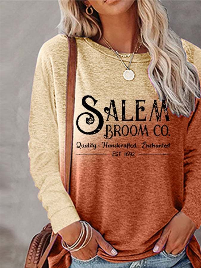 Gradient Print Long-Sleeve Top
